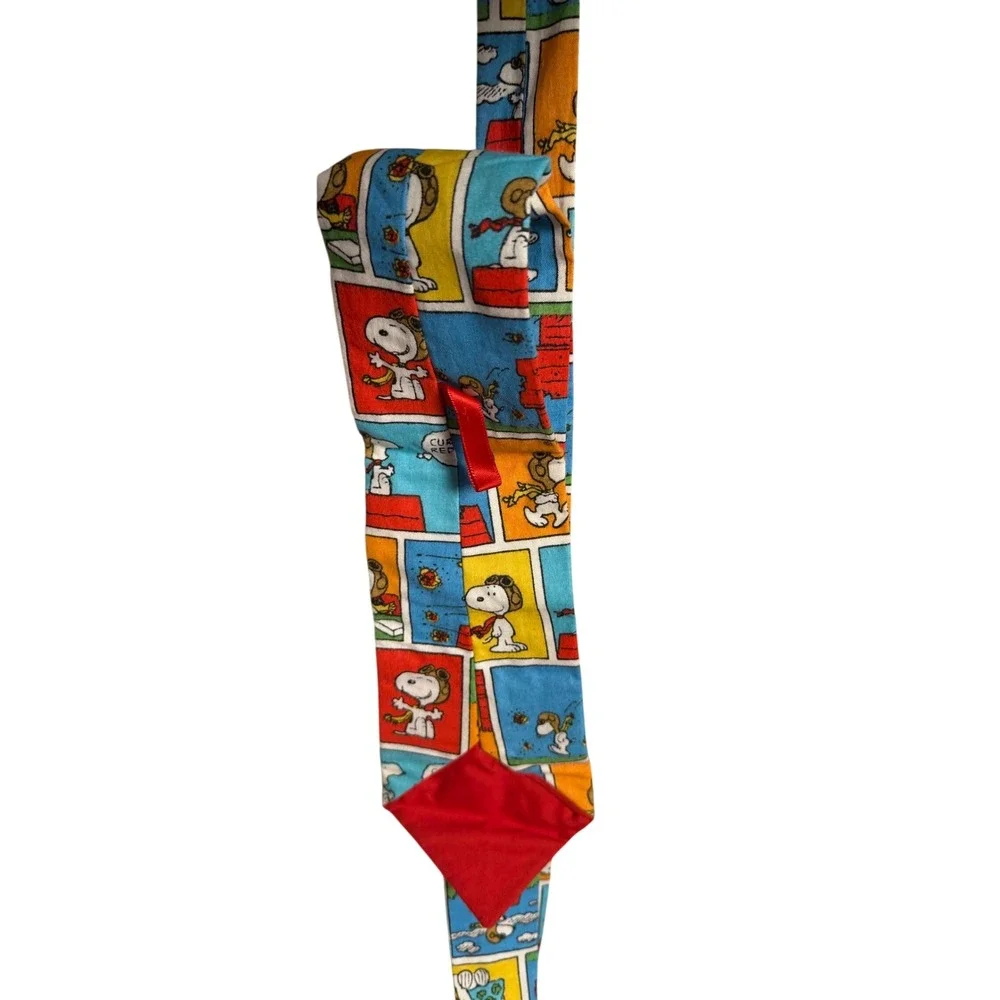 Handsewn Peanuts Snoopy Comic Strip Necktie Multicolor Flying‎ Ace Novelty Tie